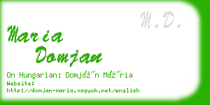 maria domjan business card